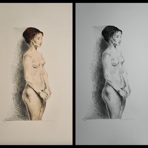Raphael Soyer Nude Woman Portfolio (2 Pieces) Hand Signed Numbered Lithographs
